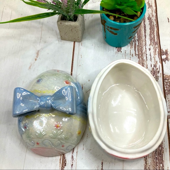 unbranded | Holiday | Ceramic Easter Egg Candy Dish 3d Pastel Painted